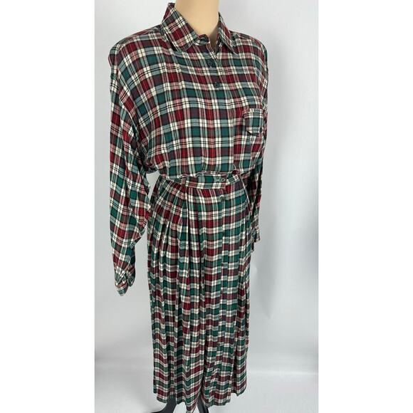 VTG Michel Sport Size XSmall Plaid Tartan Skirt Set Christmas Pleated Academia - Picture 2 of 15